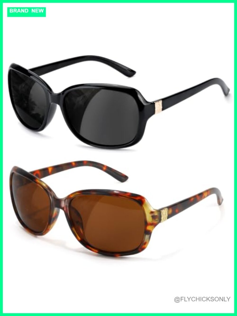 Polarized Square Sunglasses UV400 2 Pack